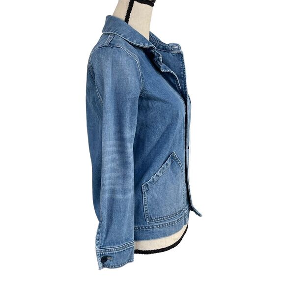 Madewell X-Small Jean Jacket Button Up Pockets Long Sleeve Denim Collared Blue - Picture 4 of 9